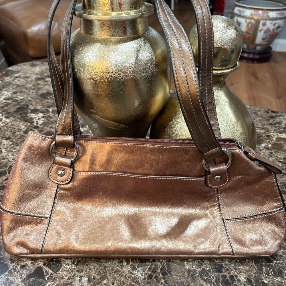 Giani Bernini Metallic Brown Soft Leather Satchel